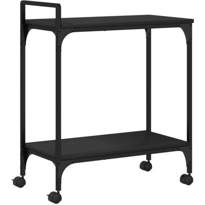 vidaXL Carrito de Cocina - Madera Contrachapada - Negro - 60.5x31x72.5 cm vidaXL Carrito de Cocina - Madera Contrachapada - Negro - 60.5x31x72.5 cm