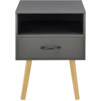 HelloShop26 - 0006230 - gris oscuro - 57 cm de alto Mesita de noche HelloShop26 - 0006230 - gris oscuro - 57 cm de alto Mesita de noche