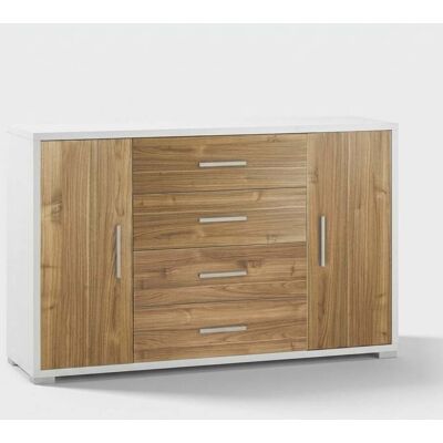 SARMOG Aparador De Salón Double Con 2 Puertas Y 4 Cajones - Blanco SARMOG Aparador De Salón Double Con 2 Puertas Y 4 Cajones - Blanco