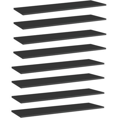 Estante Estantería 8uds Contrachapada Negro Brillo 100x30x1,5cm Vidaxl Estante Estantería 8uds Contrachapada Negro Brillo 100x30x1,5cm Vidaxl