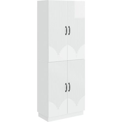 Juego De Armarios 2 Uds. Blanco Brillante Madera De Ingeniería Vidaxl Juego De Armarios 2 Uds. Blanco Brillante Madera De Ingeniería Vidaxl
