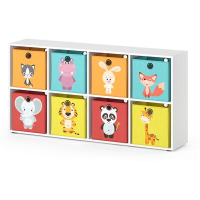 Vicco - Estantería Infantil Scutum, Blanco, 143 X 72 Cm Con 8 Cajas Plegables Vicco - Estantería Infantil Scutum, Blanco, 143 X 72 Cm Con 8 Cajas Plegables