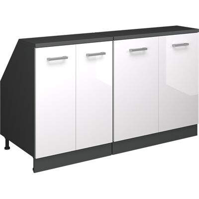 Conjunto De Armarios Para Techo Inclinado Rion, Blanco Alto Brillo, 140 Cm Lote De 2 Carcasas De Armario 60 Cm De Profundidad, Vicco Conjunto De Armarios Para Techo Inclinado Rion, Blanco Alto Brillo, 140 Cm Lote De 2 Carcasas De Armario 60 Cm De Profundidad, Vicco