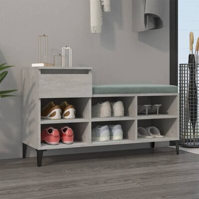 Zapatero VidaXL Gris Hormigón 102x36x60 cm Madera Zapatero VidaXL Gris Hormigón 102x36x60 cm Madera