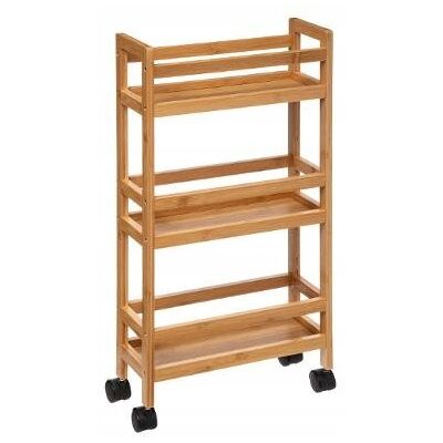 OEM Estantería Con Ruedas Natura 3 X Estante De Bambú OEM Estantería Con Ruedas Natura 3 X Estante De Bambú