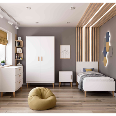 OEM Dormitorio Infantil Completo Con Cama 80x180, Cómoda Y Armario Kocot Kids Kubi - Blanco OEM Dormitorio Infantil Completo Con Cama 80x180, Cómoda Y Armario Kocot Kids Kubi - Blanco