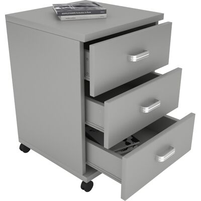 Gabinete de almacenamiento VCM Tobila - 3 cajones, gris, 45x44x58cm Gabinete de almacenamiento VCM Tobila - 3 cajones, gris, 45x44x58cm