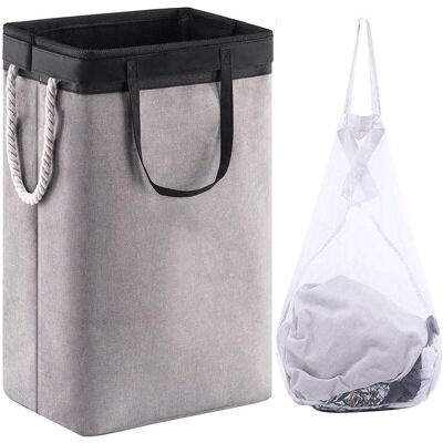 LLING Cesta Para La Ropa Sucia Con Tapa, Asas Y Estantes Plegables Con Forro Incorporado Para Dormitorio, Juguetes Y Almacenamiento De Ropa, 41 X 31 X 60 Cm, Color Negro Y Beige LLING Cesta Para La Ropa Sucia Con Tapa, Asas Y Estantes Plegables Con Forro Incorporado Para Dormitorio, Juguetes Y Almacenamiento De Ropa, 41 X 31 X 60 Cm, Color Negro Y Beige