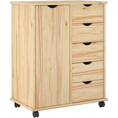 Gabinete Rodante Marrón 63,5 X 39 X 79 Cm Madera De Pino Macizo Vidaxl Gabinete Rodante Marrón 63,5 X 39 X 79 Cm Madera De Pino Macizo Vidaxl