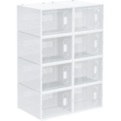 OEM Unidad De Almacenamiento Modular, 8 Cubos, Zapatero Apilable, Ropa, Libros, Juguetes, Blanco Y Transparente -crezuo OEM Unidad De Almacenamiento Modular, 8 Cubos, Zapatero Apilable, Ropa, Libros, Juguetes, Blanco Y Transparente -crezuo