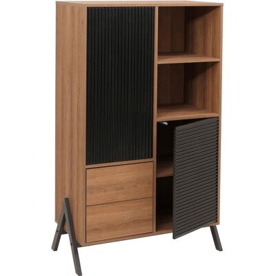 DÉCOSHOP26 Aparador Alto Con Puertas Y Compartimentos 138x79x40 Cm Mdf Y Metal Acabado Melaminizado 040009200 DÉCOSHOP26 Aparador Alto Con Puertas Y Compartimentos 138x79x40 Cm Mdf Y Metal Acabado Melaminizado 040009200