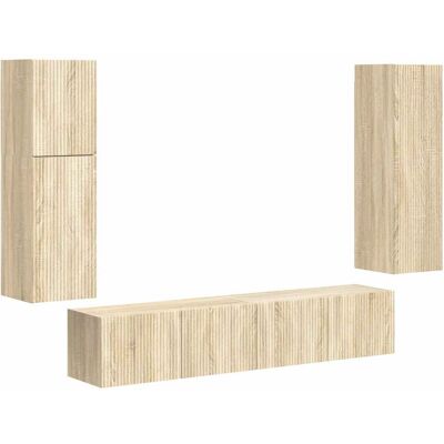 Conjunto De Mueble De Tv 4 Uds. Roble Sonoma Vidaxl Conjunto De Mueble De Tv 4 Uds. Roble Sonoma Vidaxl