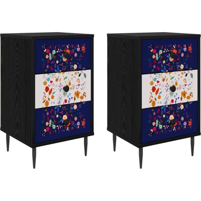 Mesa De Noche Mainz 2 Uds. Roble Negro 36 X 33 X 61 Cm Vidaxl Mesa De Noche Mainz 2 Uds. Roble Negro 36 X 33 X 61 Cm Vidaxl