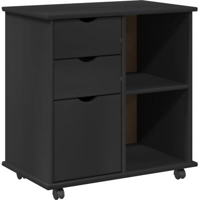 Gabinete Rodante Con Rueda Negro 63,5 X 39 X 65,5 Cm Vidaxl Gabinete Rodante Con Rueda Negro 63,5 X 39 X 65,5 Cm Vidaxl