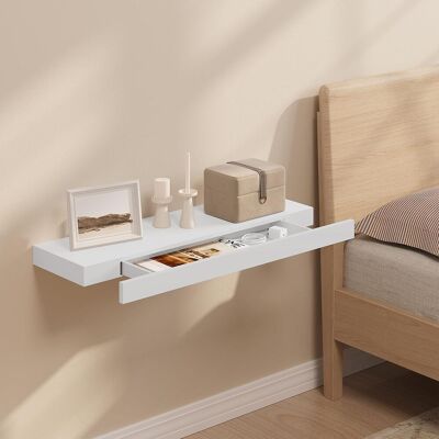 Woltu Estante De Pared Con Cajón – Blanco, 80x25x5 Cm Woltu Estante De Pared Con Cajón – Blanco, 80x25x5 Cm