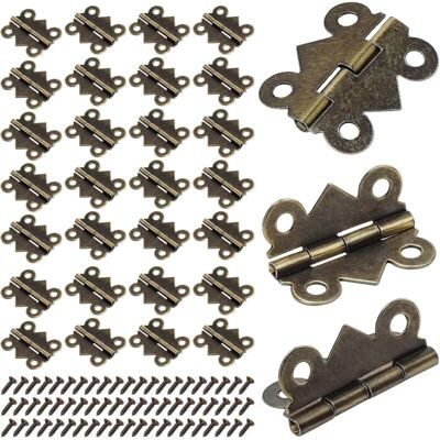 SANS MARQUE 50 Minibisagras Pequeñas, Bisagras Plegables Tipo Mariposa De 25x20 Mm, Minibisagras De Bronce Antiguo Para Herrajes De Puertas De Armarios Y Muebles Del Hogar. SANS MARQUE 50 Minibisagras Pequeñas, Bisagras Plegables Tipo Mariposa De 25x20 Mm, Minibisagras De Bronce Antiguo Para Herrajes De Puertas De Armarios Y Muebles Del Hogar.
