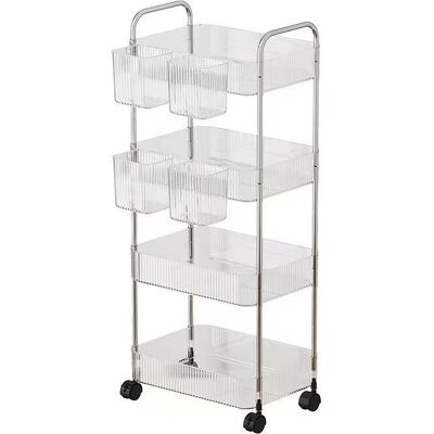 ANPVIZ Carrito De Cocina, Organizador De Almacenamiento De Acrílico Transparente, Carrito Para Cosméticos, Organizador De Artículos De Tocador, Mesita De Noche De 4 Niveles ANPVIZ Carrito De Cocina, Organizador De Almacenamiento De Acrílico Transparente, Carrito Para Cosméticos, Organizador De Artículos De Tocador, Mesita De Noche De 4 Niveles