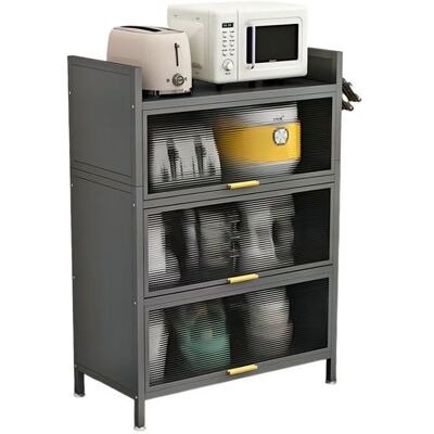 OEM Buffet De Cocina, Armario De Almacenamiento, Estilo Contemporáneo, 4 Estantes, Puerta Visible, 60l X 32l X 112h Cm, Gris OEM Buffet De Cocina, Armario De Almacenamiento, Estilo Contemporáneo, 4 Estantes, Puerta Visible, 60l X 32l X 112h Cm, Gris