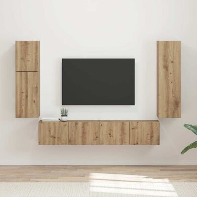 Conjunto De Mueble De Tv 4 Uds. Roble Artisan Vidaxl Conjunto De Mueble De Tv 4 Uds. Roble Artisan Vidaxl