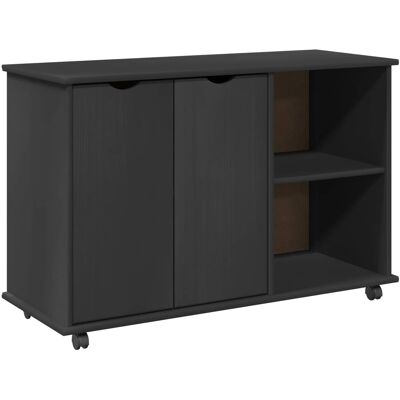 Gabinete Rodante Gris 100 X 39 X 65,5 Cm Madera De Pino Macizo Vidaxl Gabinete Rodante Gris 100 X 39 X 65,5 Cm Madera De Pino Macizo Vidaxl