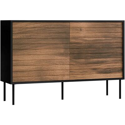 Mobilier1 - Cómoda Flosoru 101, Nogal + Negro, Con Cajones Y Puertas, Número De Cajones: 0, 81x120x40cm Mobilier1 - Cómoda Flosoru 101, Nogal + Negro, Con Cajones Y Puertas, Número De Cajones: 0, 81x120x40cm