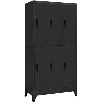 Armario de taquillas de acero gris antracita vidaXL - Mueble de almacenamiento para oficina Armario de taquillas de acero gris antracita vidaXL - Mueble de almacenamiento para oficina