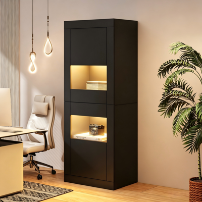 KELLANY N625p286366367s) Vitrina Negra Con Iluminación Led, 1 Estante De Vidrio, 6142162 Cm, Vitrina, Vitrina Independiente, Armario Alto, Armario De Almacenamiento. KELLANY N625p286366367s) Vitrina Negra Con Iluminación Led, 1 Estante De Vidrio, 6142162 Cm, Vitrina, Vitrina Independiente, Armario Alto, Armario De Almacenamiento.