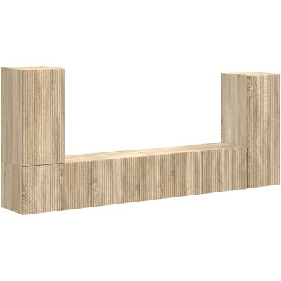 Conjunto De Mueble De Tv 4 Pcs Roble Sonoma Vidaxl Conjunto De Mueble De Tv 4 Pcs Roble Sonoma Vidaxl