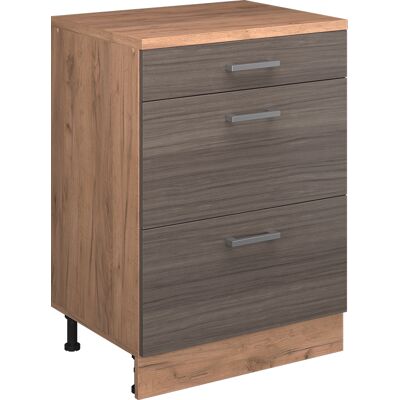 Cómoda De Ampliación Rion, Gris Noble/roble Dorado, 60 X 46 Cm Sin Inclinación Con 3 Cajones, Vicco Cómoda De Ampliación Rion, Gris Noble/roble Dorado, 60 X 46 Cm Sin Inclinación Con 3 Cajones, Vicco