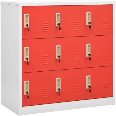 Vidaxl - Armarios Taquilla 2 Uds De Acero Gris Y Rojo 90x45x92,5 Cm Vidaxl - Armarios Taquilla 2 Uds De Acero Gris Y Rojo 90x45x92,5 Cm
