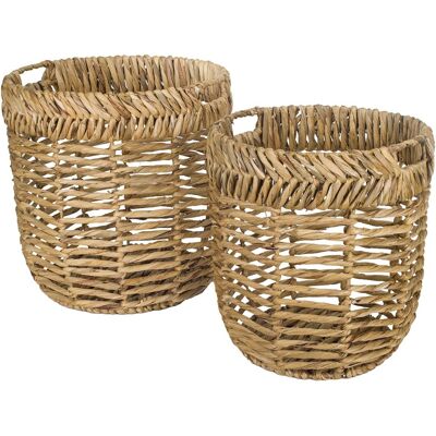 Signes Grimalt - Cesta Decoracion Cestas 2 Unidades Cestas Marrón 42x42x43cm 27164 Signes Grimalt - Cesta Decoracion Cestas 2 Unidades Cestas Marrón 42x42x43cm 27164