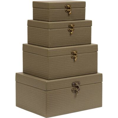 Lote De 4 Cajas De Almacenamiento Rectangulares Bonie De Color Verde Caqui - Atmosphera Créateur D'Intérieur Lote De 4 Cajas De Almacenamiento Rectangulares Bonie De Color Verde Caqui - Atmosphera Créateur D'Intérieur