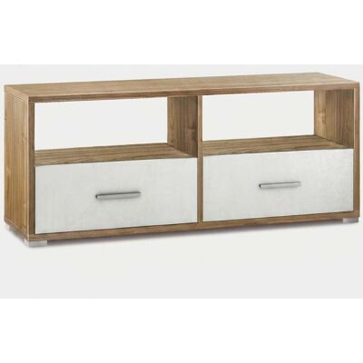 SARMOG Mueble Tv Bajo De Salón Con 2 Cajones Double - Marrón SARMOG Mueble Tv Bajo De Salón Con 2 Cajones Double - Marrón