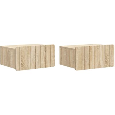 Mesita De Noche De Pared 2 Pcs Roble Sonoma 49 X 34,5 X 24 Cm Vidaxl Mesita De Noche De Pared 2 Pcs Roble Sonoma 49 X 34,5 X 24 Cm Vidaxl