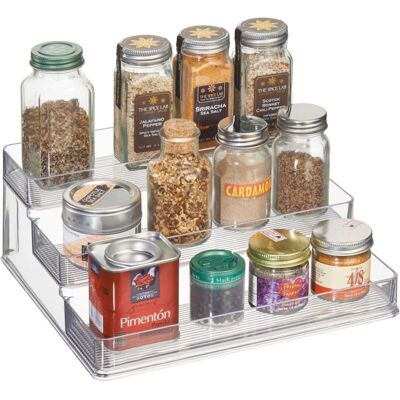 OEM Organizador De Cocina Para Armarios, Estante De Cocina Grande De Plástico De 3 Niveles, Transparente, 25x24x10cm OEM Organizador De Cocina Para Armarios, Estante De Cocina Grande De Plástico De 3 Niveles, Transparente, 25x24x10cm