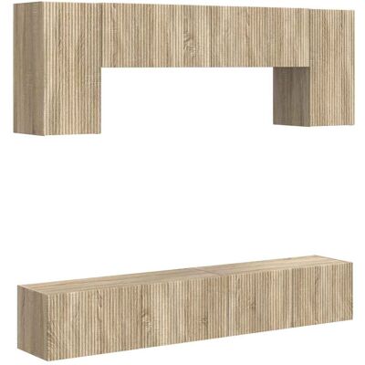 Conjunto De Mueble De Tv 4 Uds. Roble Sonoma Vidaxl Conjunto De Mueble De Tv 4 Uds. Roble Sonoma Vidaxl