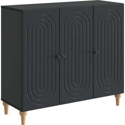 Aparador Negro 89 X 34,5 X 80 Cm Madera De Ingeniería Vidaxl Aparador Negro 89 X 34,5 X 80 Cm Madera De Ingeniería Vidaxl