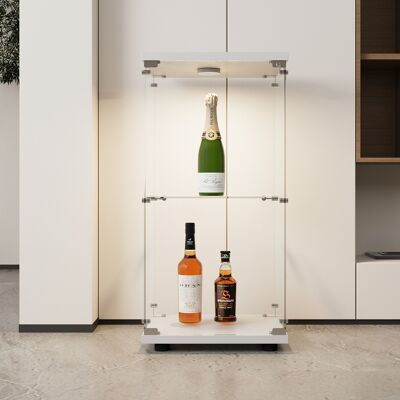 TANANT Vitrina De Vidrio 40x36x77 Cm, Con Led Y 1 Estante – Vitrina De Almacenamiento, Biblioteca De Vidrio Autónoma Blanca Para Salón, Dormitorio, Oficina – Blanco TANANT Vitrina De Vidrio 40x36x77 Cm, Con Led Y 1 Estante – Vitrina De Almacenamiento, Biblioteca De Vidrio Autónoma Blanca Para Salón, Dormitorio, Oficina – Blanco