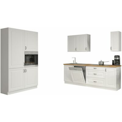 Mobilier1 - Conjunto De Cocina Modular Retro White 149 , 0x0cm, Encimera, Aglomerado Laminado, Mdf, Led Mobilier1 - Conjunto De Cocina Modular Retro White 149 , 0x0cm, Encimera, Aglomerado Laminado, Mdf, Led