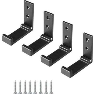 ENLENK Juego De 4 Ganchos De Pared (negros) De Aleación De Aluminio, Ganchos Plegables A 90°, Con Tornillos, Adecuados Para Puertas De Armarios Empotrados, Cocinas, Baños, Oficinas Y Vestidores Empotrados. ENLENK Juego De 4 Ganchos De Pared (negros) De Aleación De Aluminio, Ganchos Plegables A 90°, Con Tornillos, Adecuados Para Puertas De Armarios Empotrados, Cocinas, Baños, Oficinas Y Vestidores Empotrados.