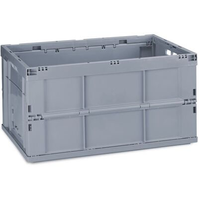 RELAXDAYS 10 Cajas De Almacenaje Plegables 60 L, Plástico, 31.5 X 58.5 X 40 Cm, Gris RELAXDAYS 10 Cajas De Almacenaje Plegables 60 L, Plástico, 31.5 X 58.5 X 40 Cm, Gris