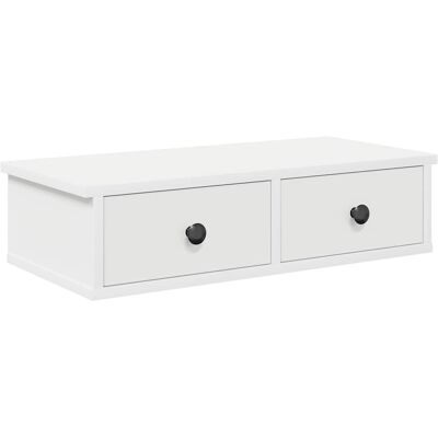 Vidaxl - Estante De Pared Con Cajones De Madera Contrachapada Blanco Vidaxl - Estante De Pared Con Cajones De Madera Contrachapada Blanco