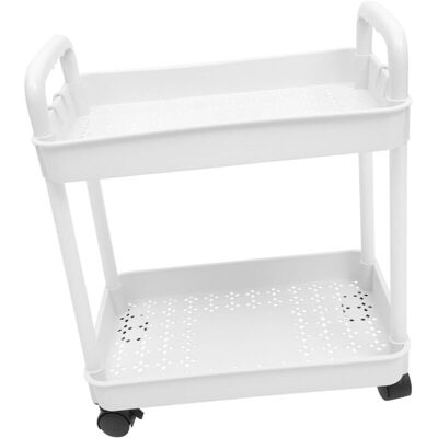 OEM Carro De Doble Capa Con Puerta, Cesta Móvil De Doble Capa Para Almacenamiento, Estante Para Carro De Almacenamiento - Blanco-crezuo OEM Carro De Doble Capa Con Puerta, Cesta Móvil De Doble Capa Para Almacenamiento, Estante Para Carro De Almacenamiento - Blanco-crezuo