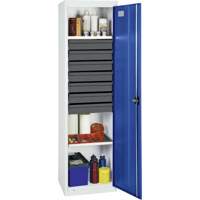Stumpf Gabinete Para Herramientas Y Materiales Serie 3000 Gris Claro / Azul Genciana + 7 Cajones De 100 Mm + 2 Estantes Extraíbles - 3005274 Stumpf Gabinete Para Herramientas Y Materiales Serie 3000 Gris Claro / Azul Genciana + 7 Cajones De 100 Mm + 2 Estantes Extraíbles - 3005274