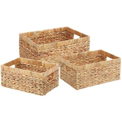 Cestas De Almacenamiento 3 Uds. Jacinto De Agua 40 X 30 X 18 Cm Vidaxl Cestas De Almacenamiento 3 Uds. Jacinto De Agua 40 X 30 X 18 Cm Vidaxl