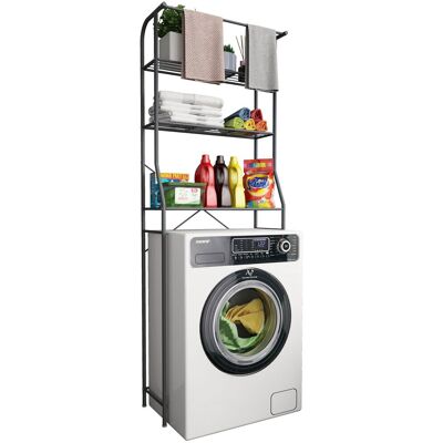 Ebuy24 - Gabinete Superpuesto De Metal Vcm Lavadora Dimensiones: Al. 167 X An. 60 X T.24 Cm 3 Estantes - Tubas L (negro) Ebuy24 - Gabinete Superpuesto De Metal Vcm Lavadora Dimensiones: Al. 167 X An. 60 X T.24 Cm 3 Estantes - Tubas L (negro)