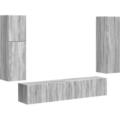 Conjunto De Mueble De Tv 4 Uds. Gris Sonoma Vidaxl Conjunto De Mueble De Tv 4 Uds. Gris Sonoma Vidaxl