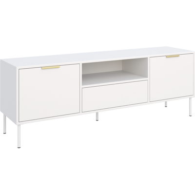 Selsey Vena – Mueble Tv 2 Puertas Con Cajón Y Hueco – Blanco – 160 Cm Selsey Vena – Mueble Tv 2 Puertas Con Cajón Y Hueco – Blanco – 160 Cm