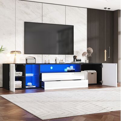 Mueble Tv Led Con Cajones Y Vidrio Para Salón Moderno Okmyhome Mueble Tv Led Con Cajones Y Vidrio Para Salón Moderno Okmyhome