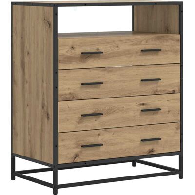 Cajonera 4-cajón Roble Artesanal 70 X 41 X 83,5 Cm Vidaxl Cajonera 4-cajón Roble Artesanal 70 X 41 X 83,5 Cm Vidaxl